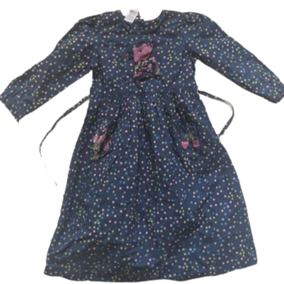April Cornell Other - VINTAGE APRIL CORNELL Blue Polka Dot Dress Size 3 4